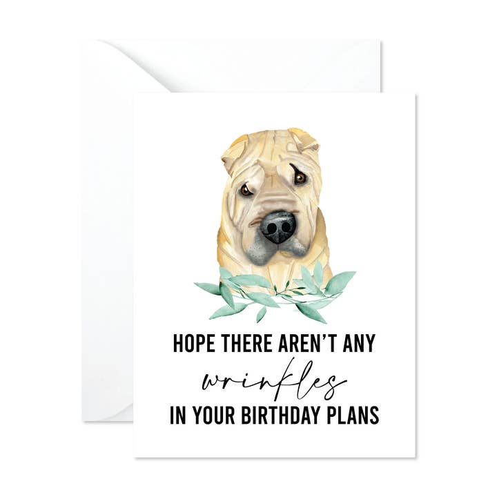 Funny Shar Pei Hund Fødselsdag Kort - Hund Lover for engroshandel hos Slate + Brush Design Studio