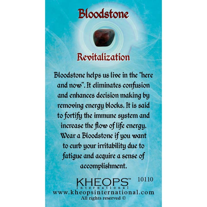 Gemstone Properties Info Card Bloodstone (Each) for wholesale by Kheops International