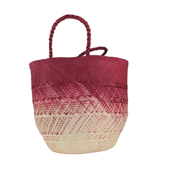 Cesto degradé Sandoná in paglia toquilla per la vendita all'ingrosso da parte di La Flor de Cali