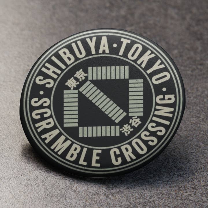 Japan Shibuya Crossing Button Pin for wholesale by CultPOP