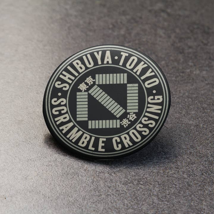 Japan Shibuya Crossing Button Pin for wholesale by CultPOP