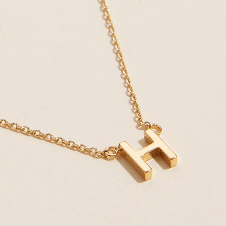 ASST Initial Metal Letter Charm Short Necklace for wholesale on Faire1