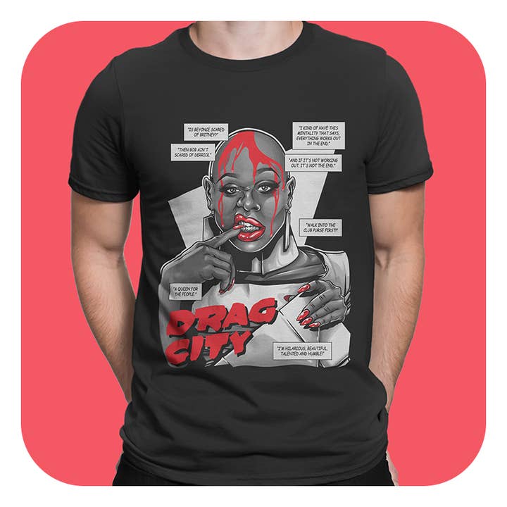 Camiseta Bob The Drag Queen de Drag City para venta al por mayor de Gilles Bone Illustrations