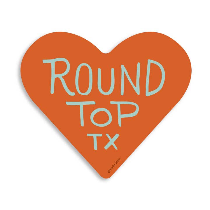 Round Top Sticker Orange Heart for wholesale by Yonder Goods