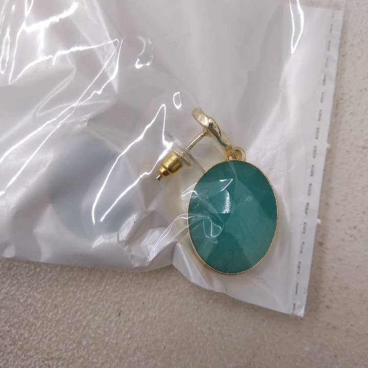 Brincos Ovais Ed. Limitada Verde Água por atacado de ACUS