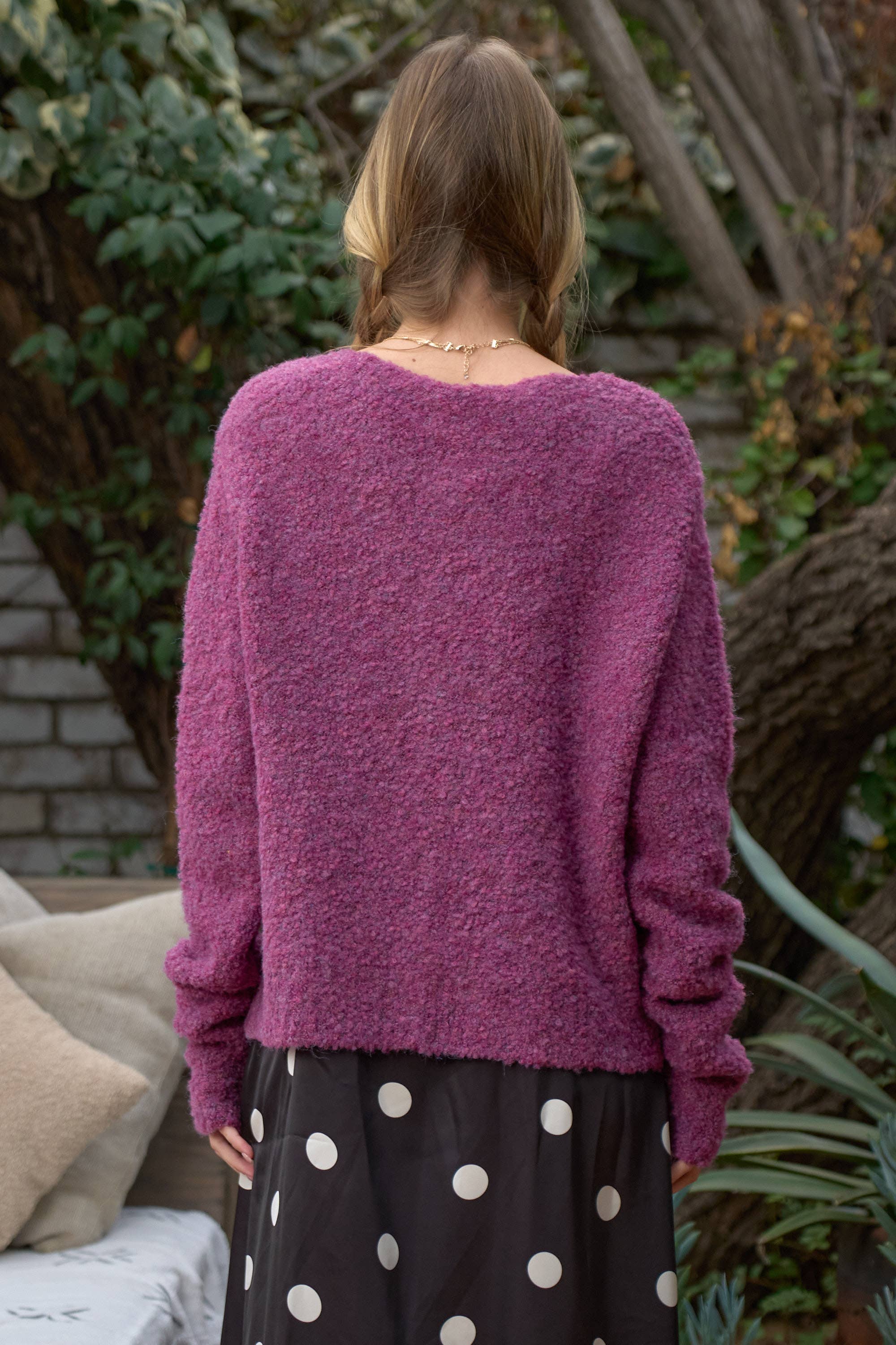 JADE BY JANE - Venta al por mayor Cárdigan - Mujer - CÁRDIGAN DE PUNTO LISO TALLA GRANDE CON BOTONES Y CUELLO REDONDO7