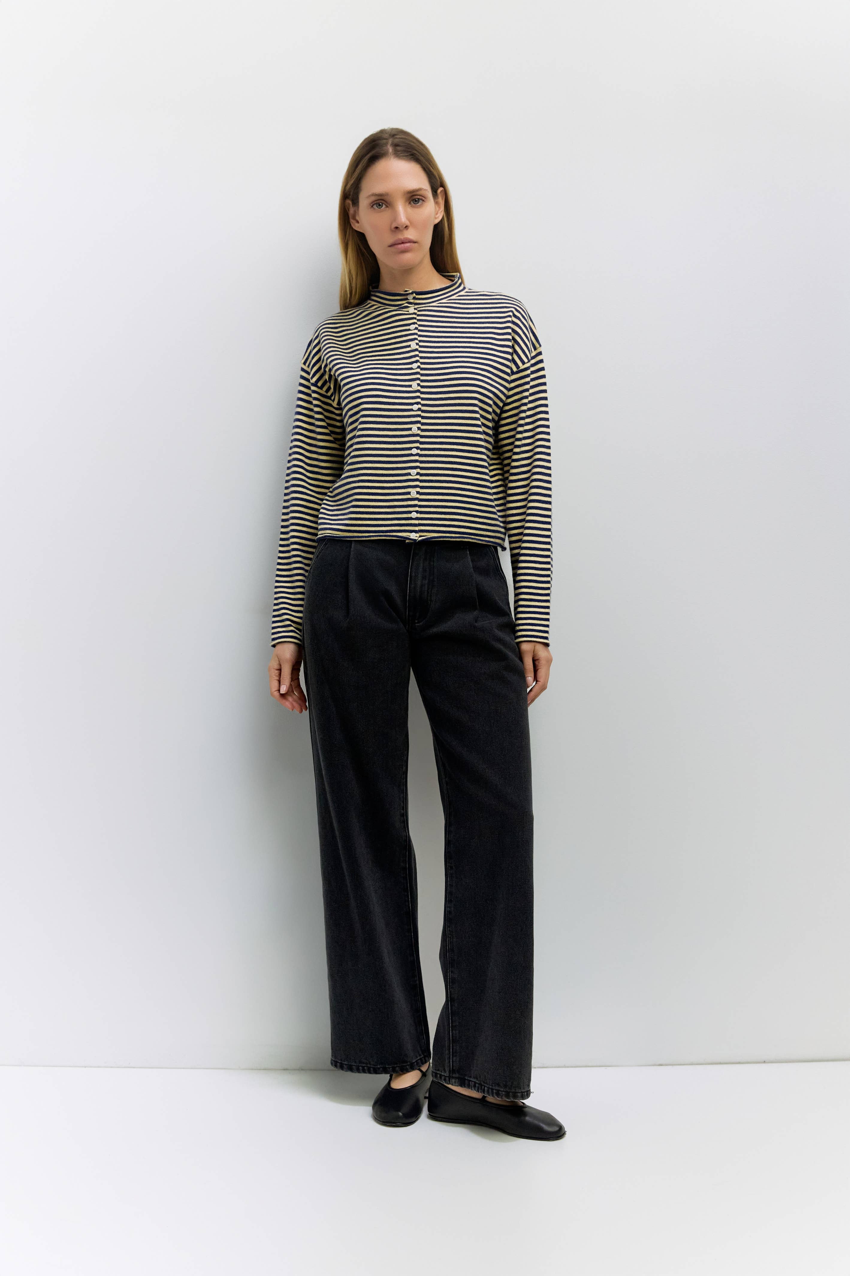 MOD REF - Wholesale Cardigan - Women's - The Elisa Cardigan | Striped Button-Down Cardigan14