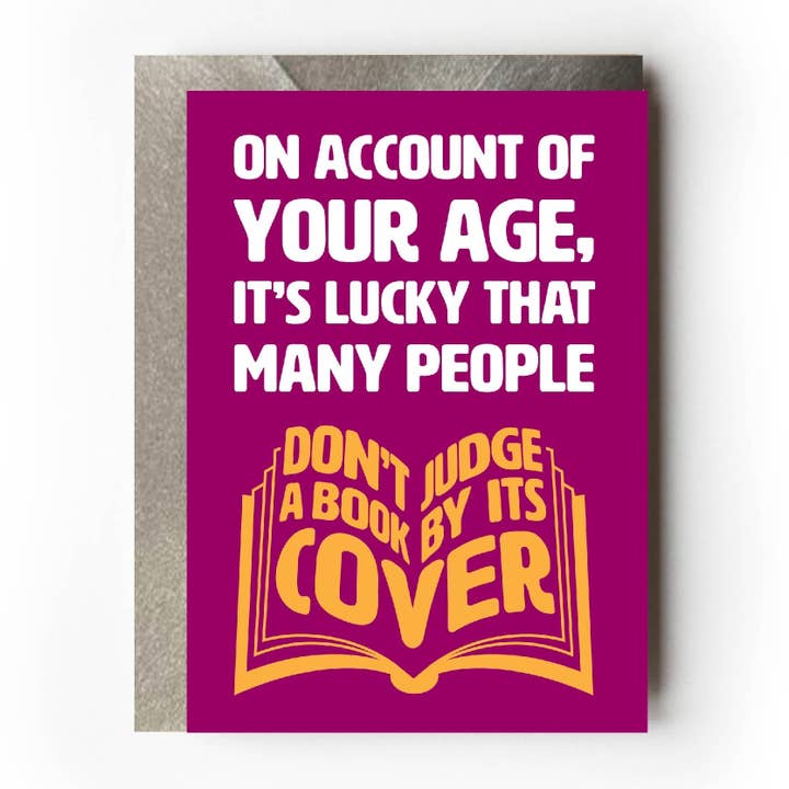 Judge book by cover birthday card | Cheeky sarcastic funny for wholesale by VERSED AID