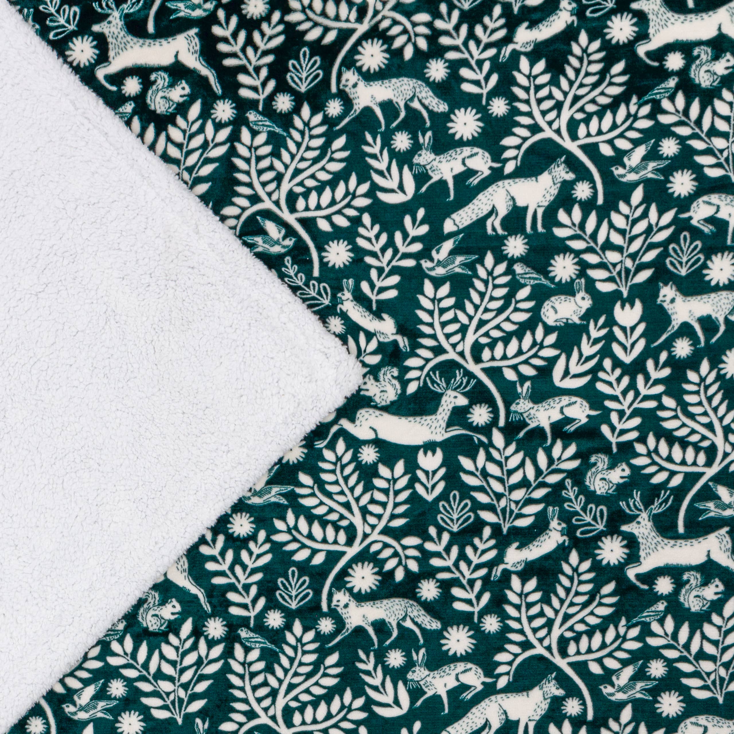 Skandi Woodland Sherpa Fleece Throw Forest for wholesale on Faire5