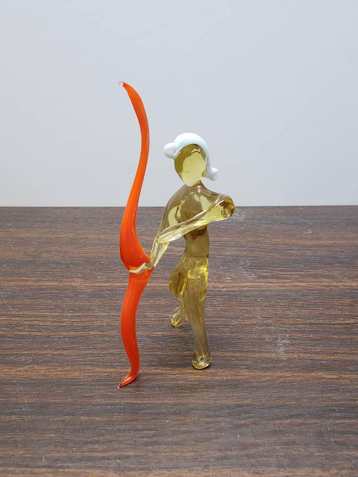 Naturally Colored Glass Figurine - Handcrafted - Hunter Design for wholesale by Glass by Iness