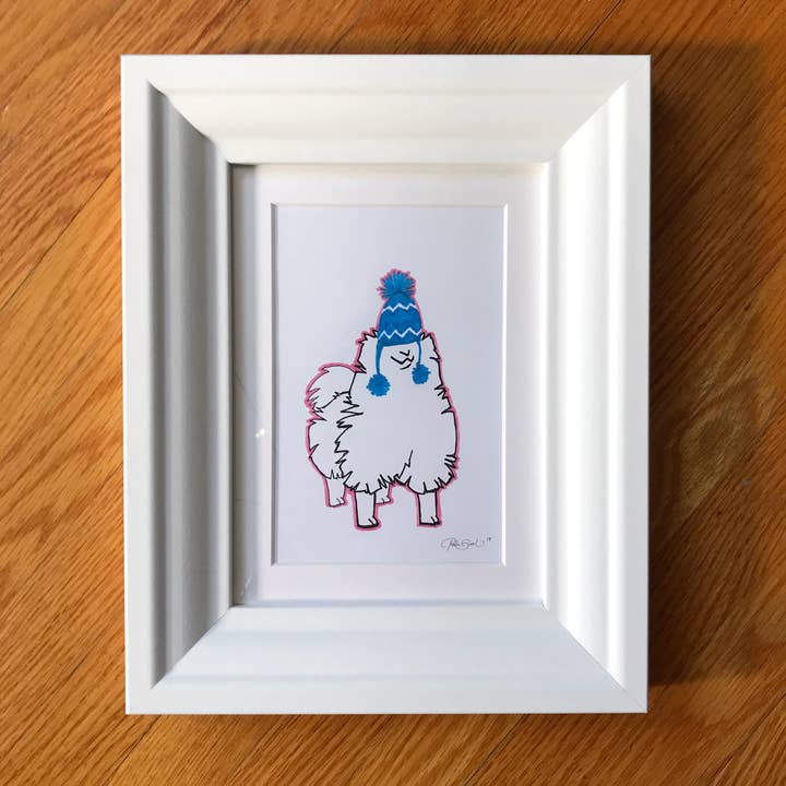 Llama Ink Drawing - Framed for wholesale by Robin Good Art & Design