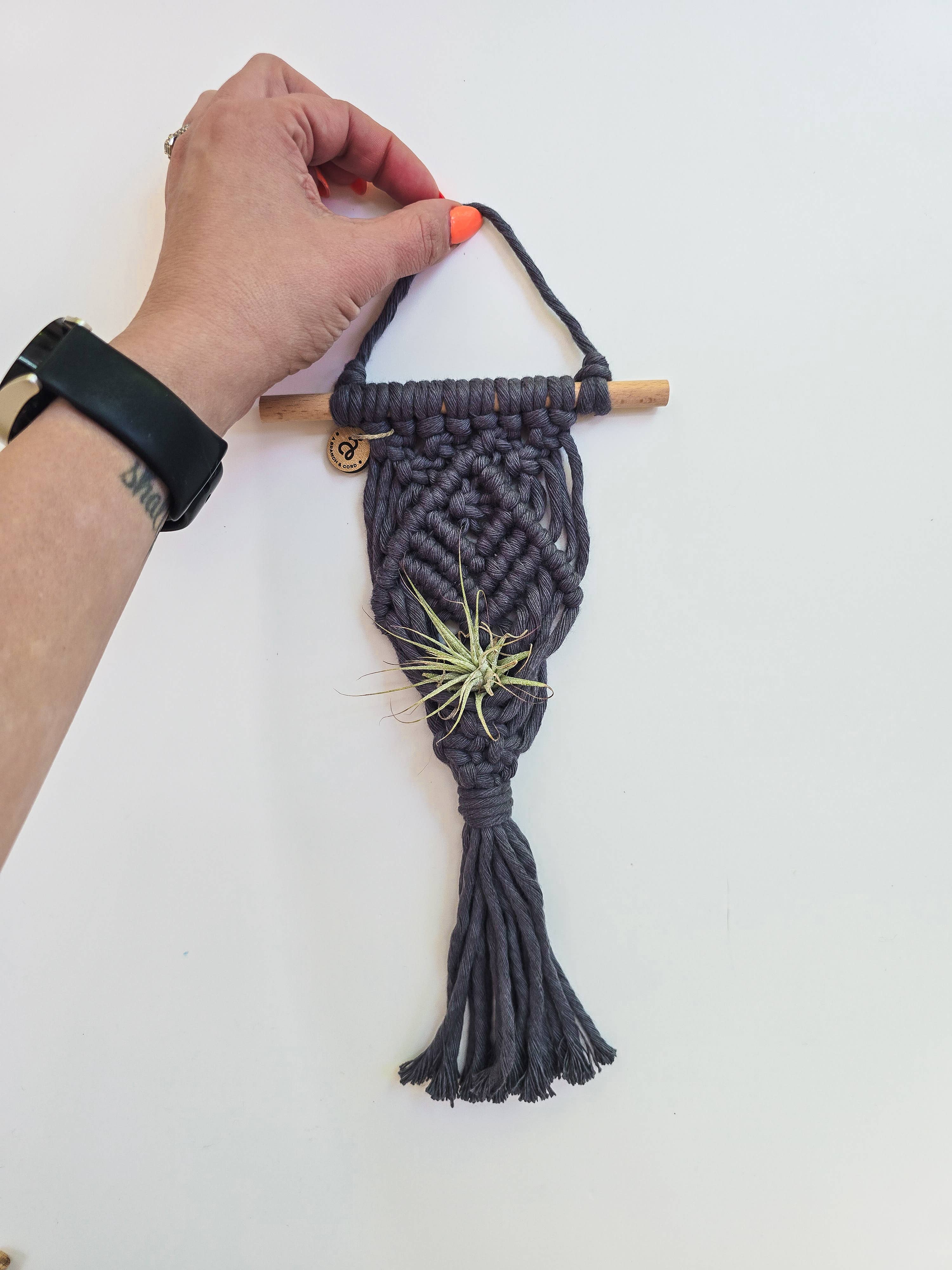 A Branch & Cord - Vendita all'ingrosso Fioriere a sospensione - Portavaso per Piante Aeree in Macramè – Decorazione Boho per Piante Sospese1