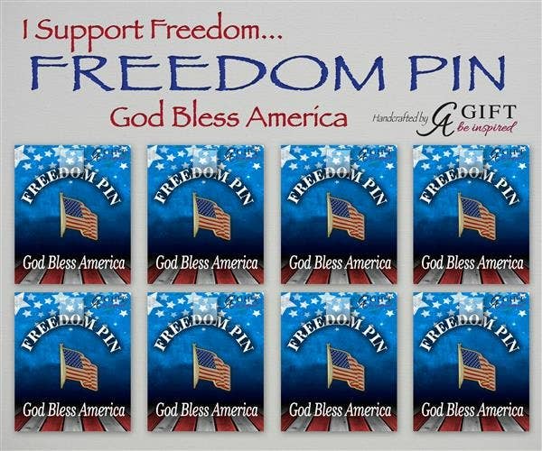Abbey + CA Gift – Alfinete/botão de lapela por atacado – Unidade de exibição de alfinetes de lapela da bandeira dos EUA Freedom1