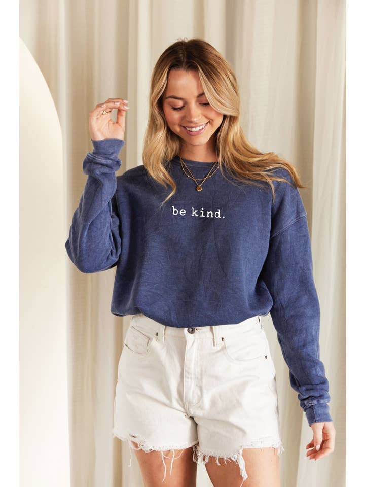 OAT COLLECTIVE - Wholesale Graphic Sweatshirt - Women's - BE KIND. Mineral Graphic Sweatshirt3