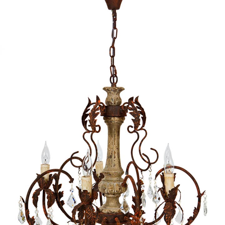 Beaumont Glass Crystal Luxury 5 Candelabra Light Chandelier for wholesale by Xia Home Fashions & Manor Luxe