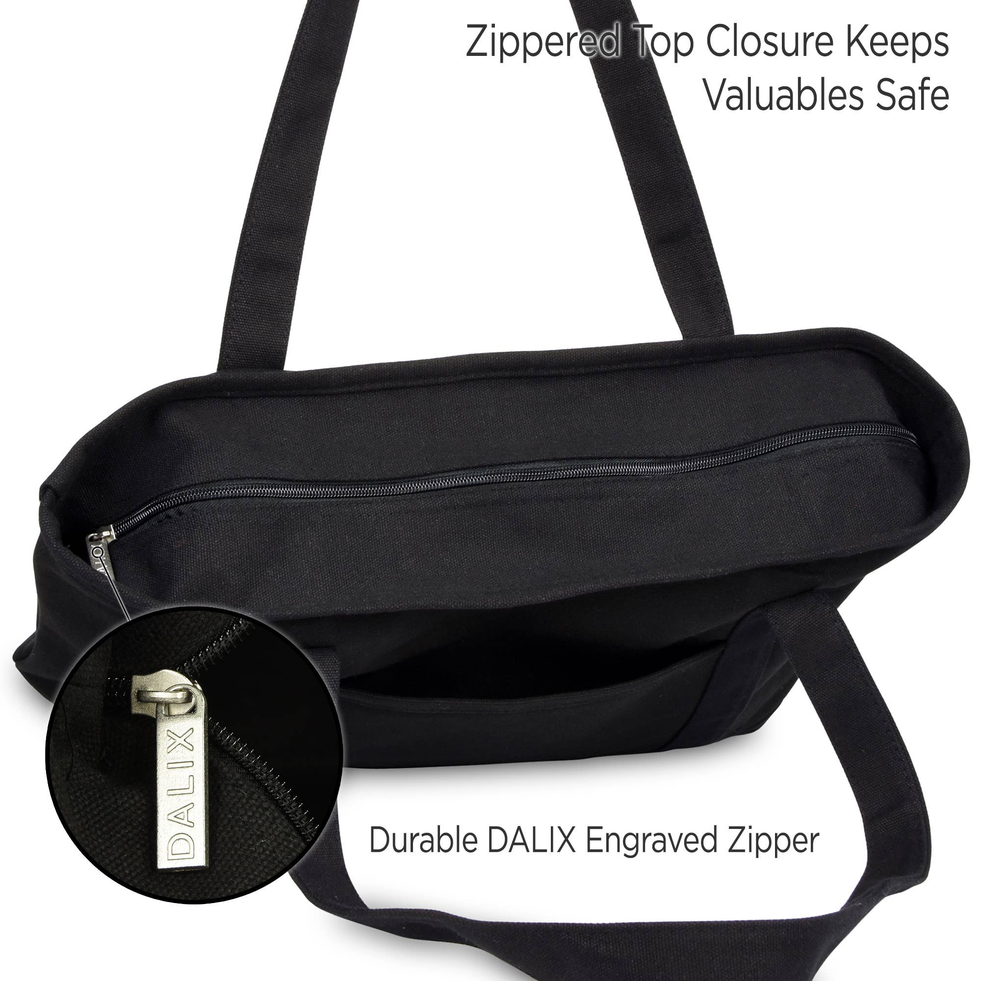 Dalix – wholesale Tote bag – Women's – DALIX 20" Solid Color Cotton Canvas Shopping Tote Bag2