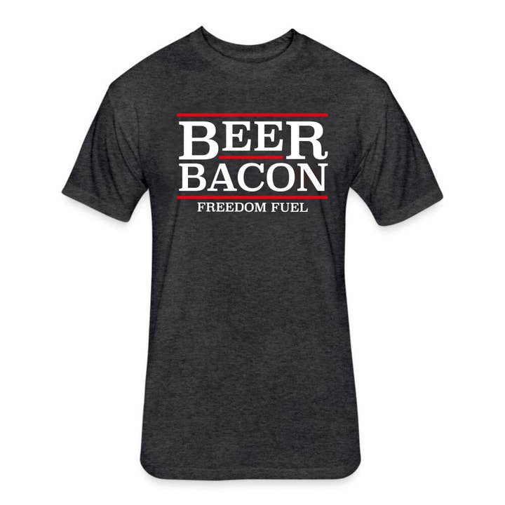 Beer & Bacon Shirt - Unisex, Fitted Tee for wholesale by Grill Your Ass Off - Spices, Rubs, Seasonings, Sauces, Jerky