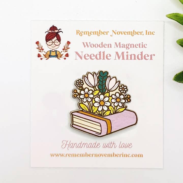 Book Needle Minder, Wooden Magnetic Needle Minder for wholesale by Remember November, Inc