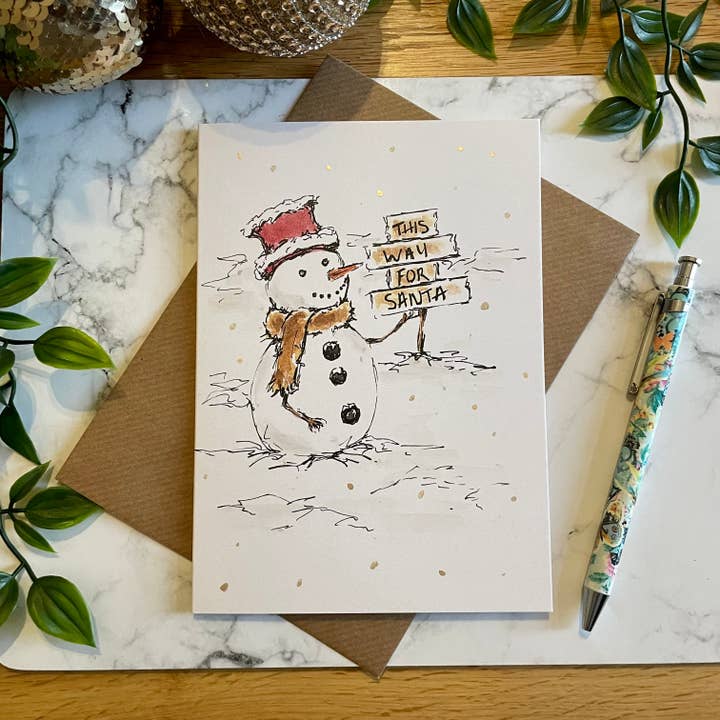 This way to Santa - Christmas Card for wholesale by Crafty Tinks