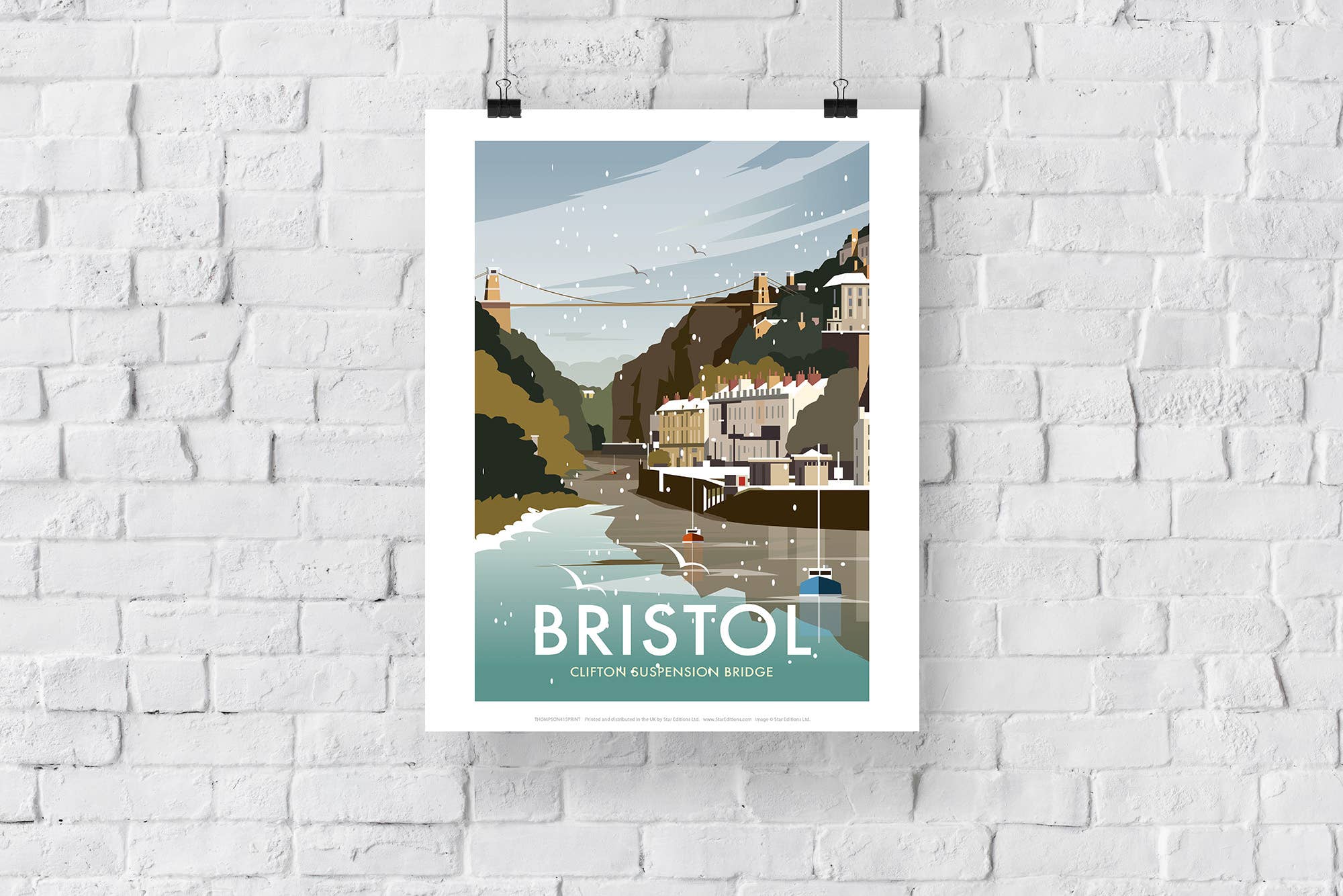 Star Editions - Vente Affiche d'art - Bristol par l'artiste Dave Thompson - Impression d'art haut de gamme, 11 x 14 po2