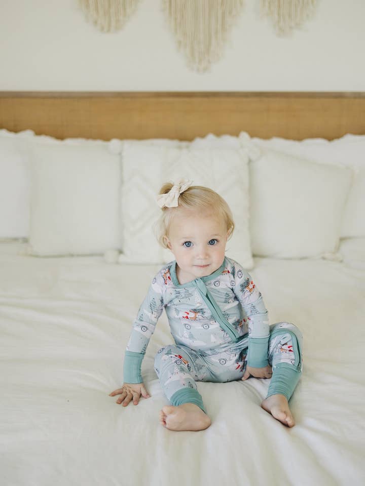 Little Joy Co. - Wholesale Slaappak - Baby - Santa Van Christmas Bamboo Zippy Romper Babypyjama Kleding5