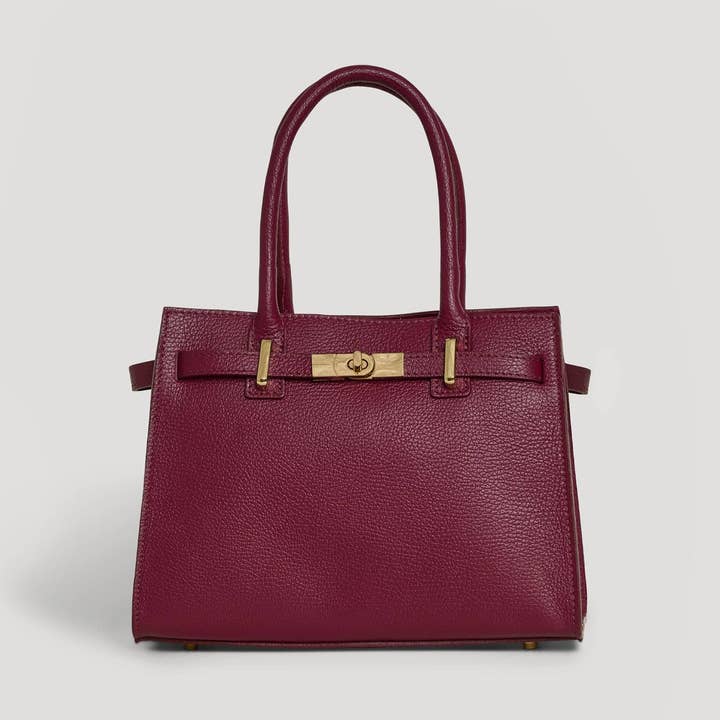 Prestige Milano - Wholesale Tote Bag - Women's - Borsa Grace in pelle Togo bordeaux0