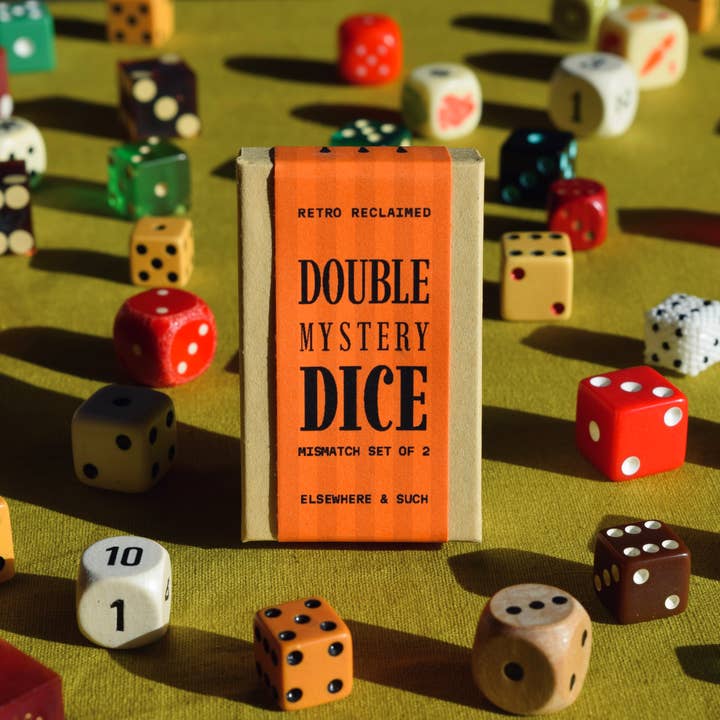 Double Retro Mystery Dice for wholesale by Elsewhere & Such