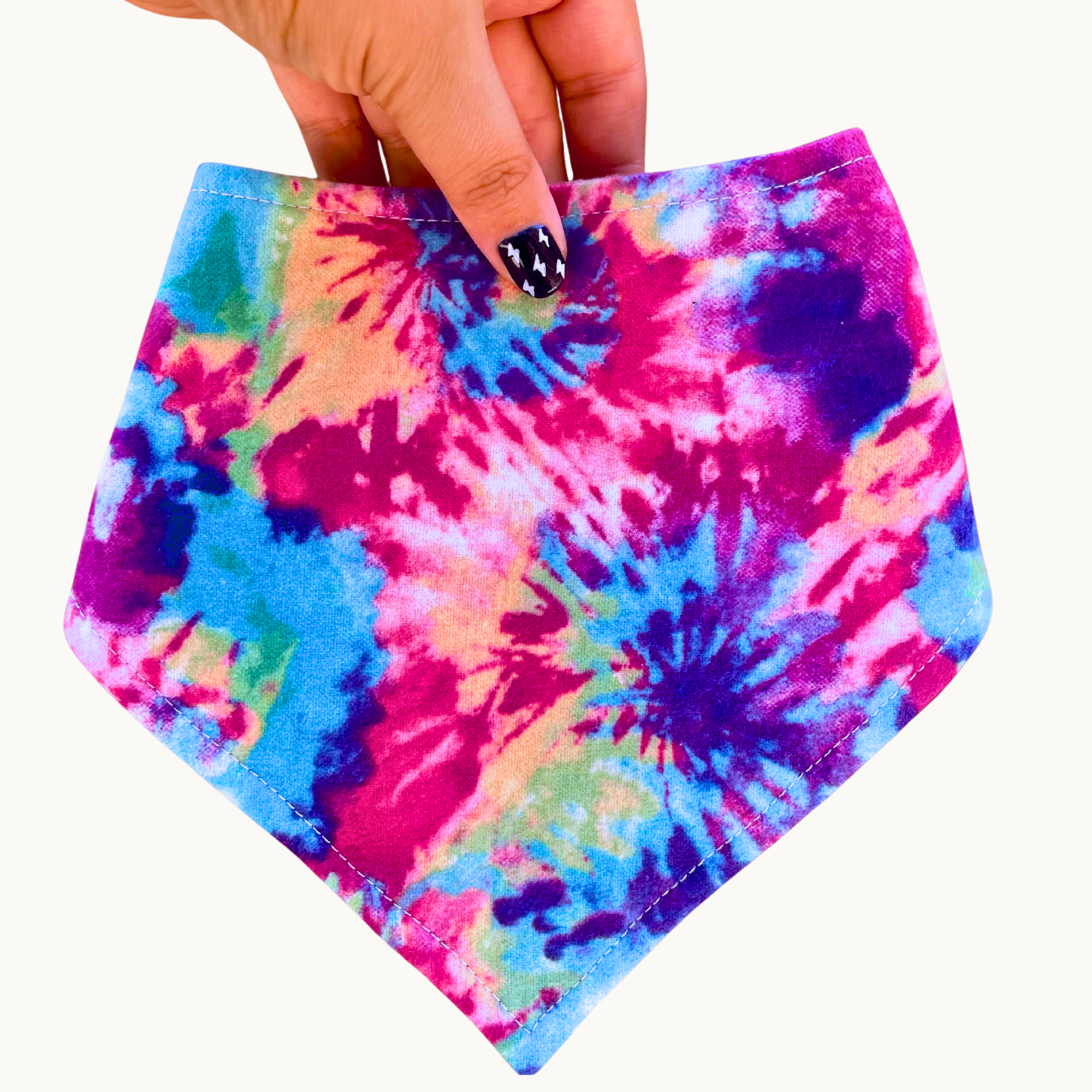 Very Vintage Designs – wholesale Pet bandana – Dog – Festival Hippie Dog Bandana – Rainbow Tie-Dye Snap Scarf0