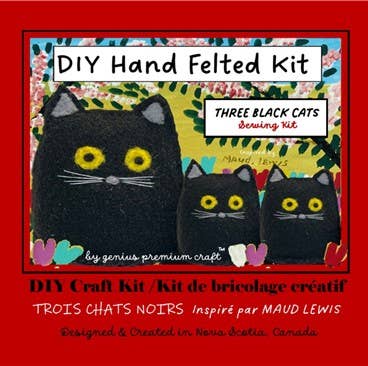 Genius Premium Craft – wholesale DIY craft kit – Felt & Sew DIY Kit Maud Lewis inspired Black Cats6