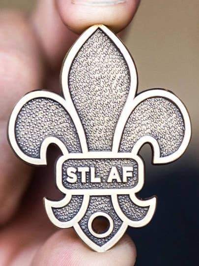 STL AF Fleur De Lis Key Chain Bottle Opener for wholesale by Public Art Co.