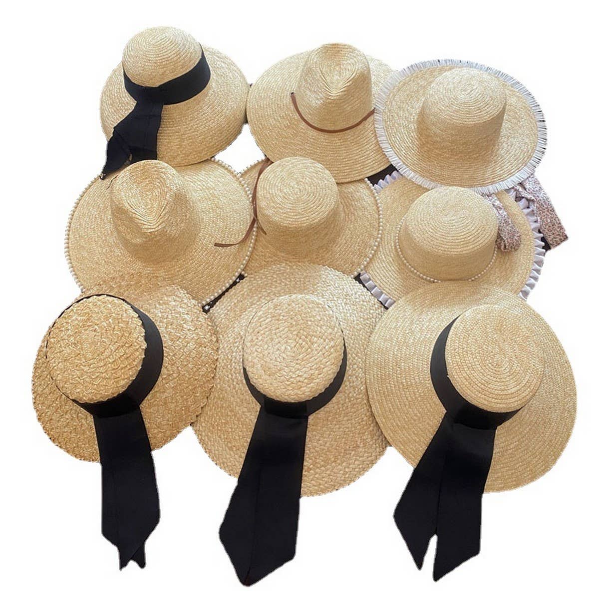 ACCITY - Wholesale Straw Hat - Women's - LARGE BRIM STRAW HATS FOR WOMENS BEACHWEAR_CWAH115720