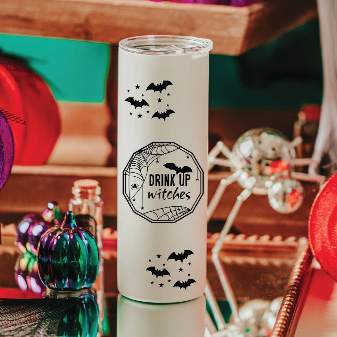 Salt and Sparkle - Wholesale Geïsoleerd drinkgerei - Griezelige Drink Up Witches Grappige Glow in the Dark Halloween-beker1