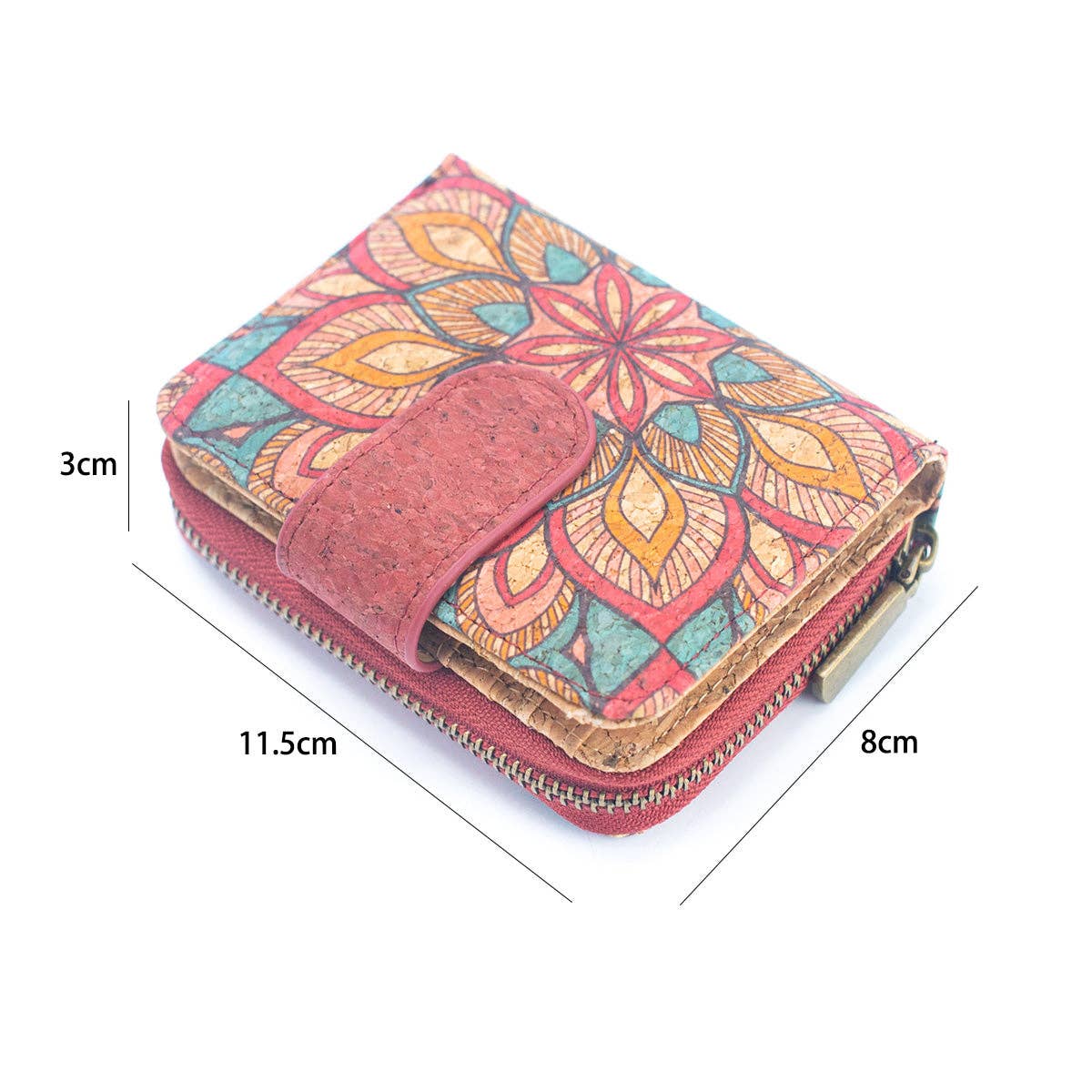 Meninas Bonitas Cork - Wholesale Wallet - Women's - Natural Cork Printed Women's Short Card Wallet BAG-22388