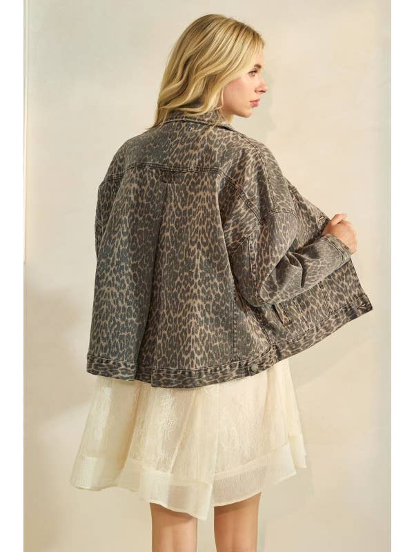 Pink Irene Wholesale - Venta al por mayor Chaqueta - Mujer - Chaqueta vaquera estampada de leopardo32