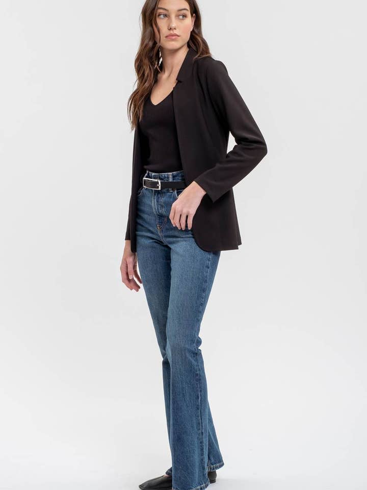 Blu Pepper - Wholesale Blazer - Women's - NOTCH COLLAR LONG SLEEVE LONG LINE BLAZER9