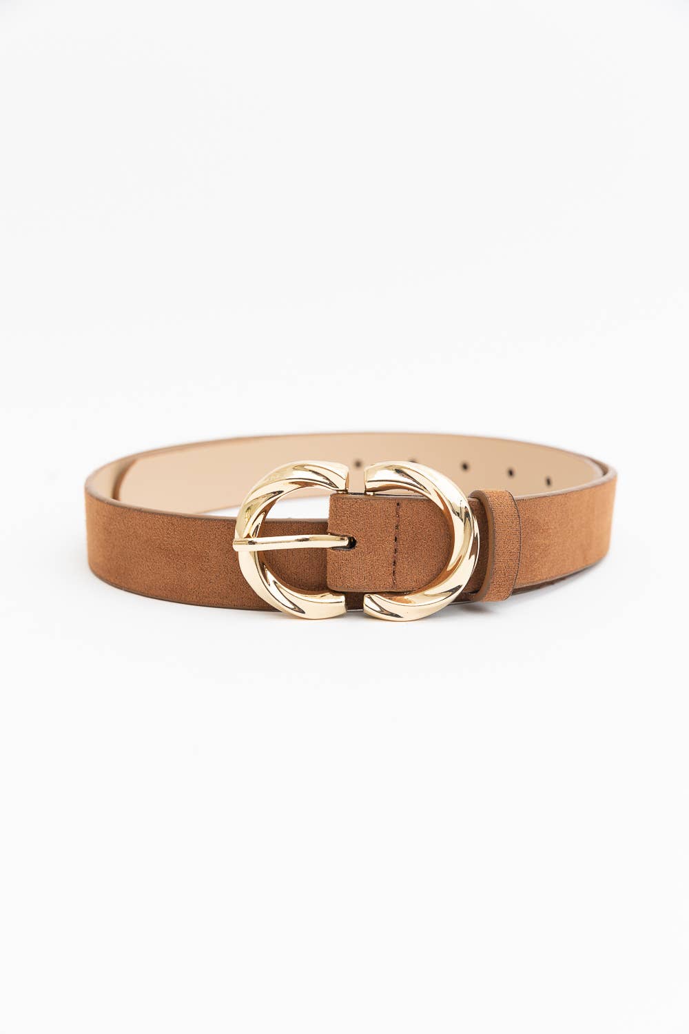 Leto Accessories - Wholesale Belt - Women's - Double C Shaped Buckle Suede Belt ♾️2