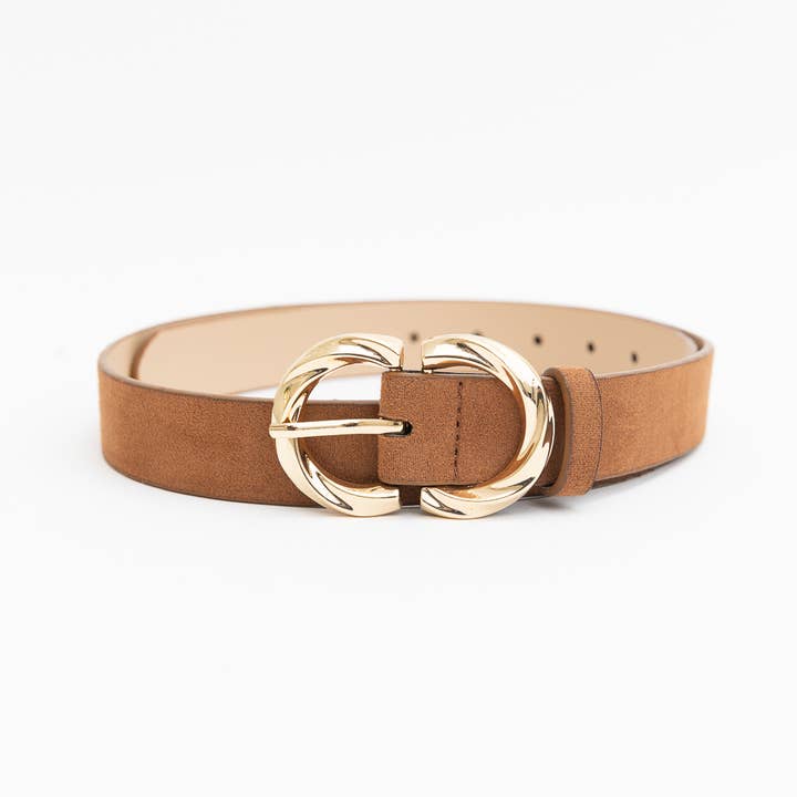 Leto Accessories - Wholesale Belt - Women's - Double C Shaped Buckle Suede Belt ♾️2