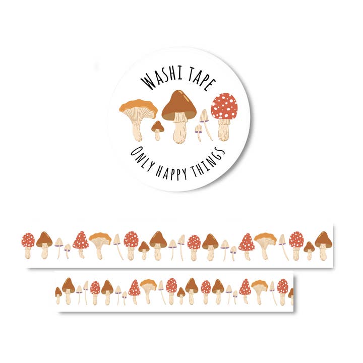 Washi tape mushrooms for wholesale by Only Happy Things Stationery