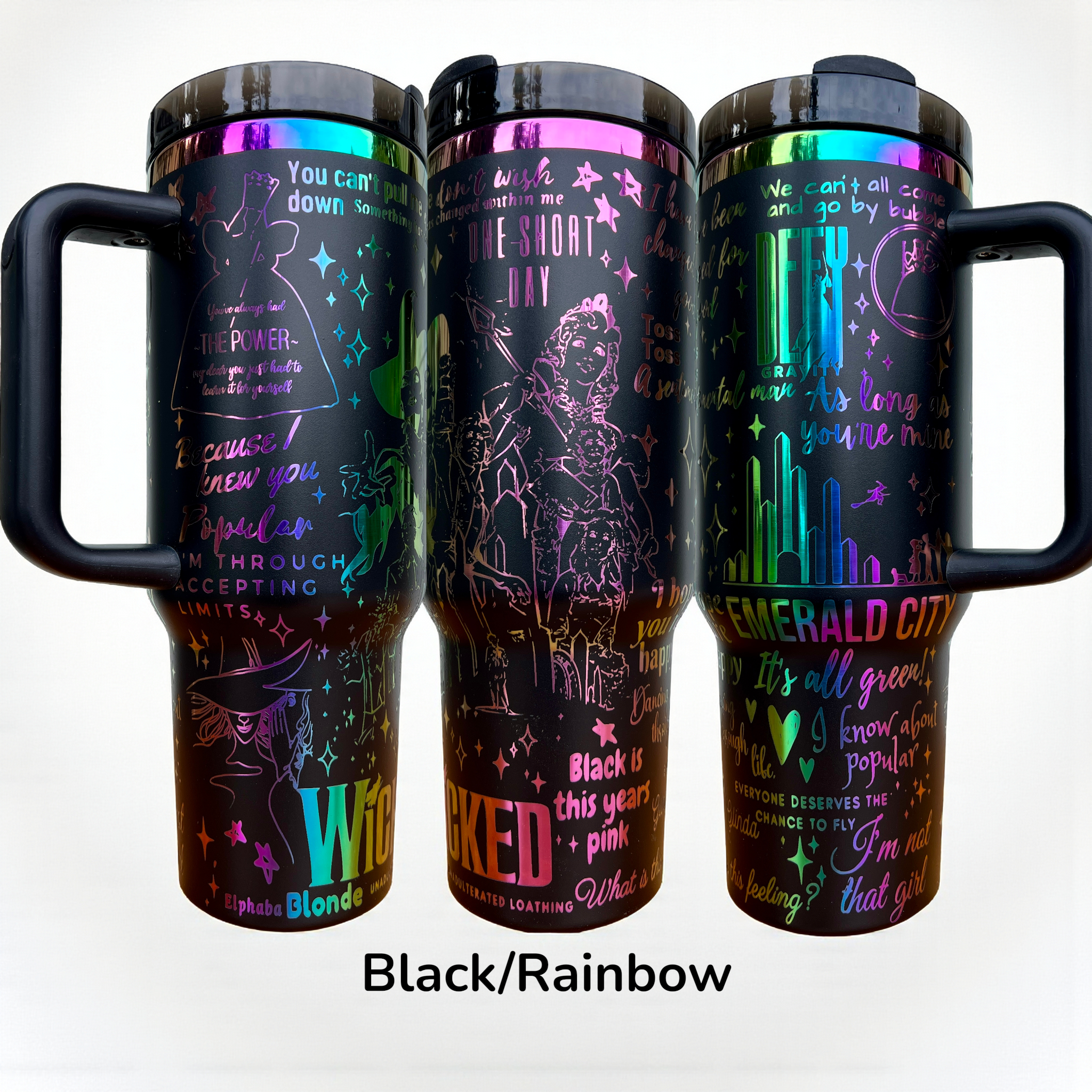 Crafty AF Studio - Wholesale Insulated Mug/Tumbler - Defying Gravity Wicked laser Engraved Tumbler 40oz3
