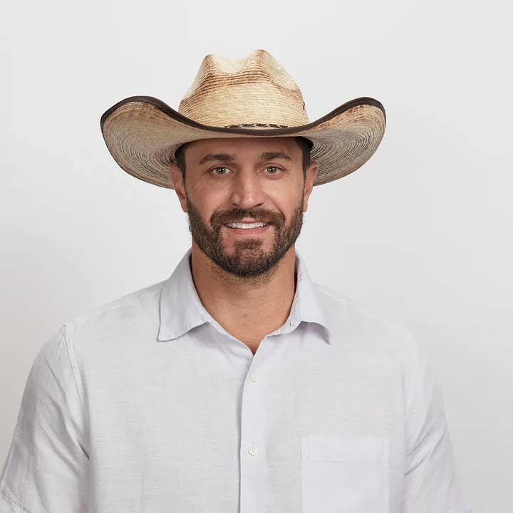 Natural Mexican Palm Western Hat - Style Diego for wholesale on Faire