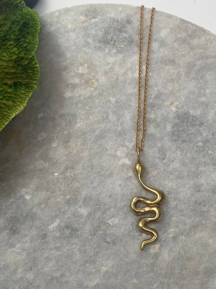Brass snake necklace for wholesale by Modern Madini
