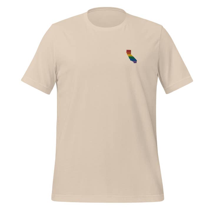 California Rainbow broderad unisex t-shirt för wholesale av Gay Pride Apparel
