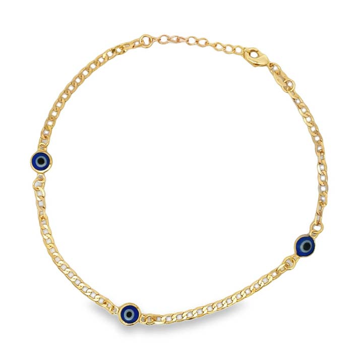 MIA Jewelry - Wholesale Charm/Dangle Bracelet - 18K Gold Filled Evil Eye Bead Charm Bracelet I2070