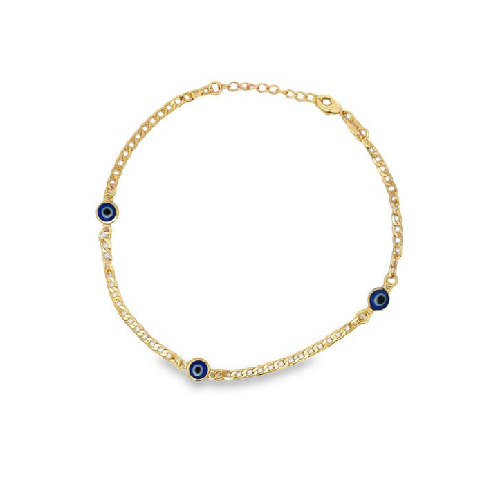 18K guld fylld onda ögat Charm VRISTKEDJA (E151) för wholesale av MIA Jewelry