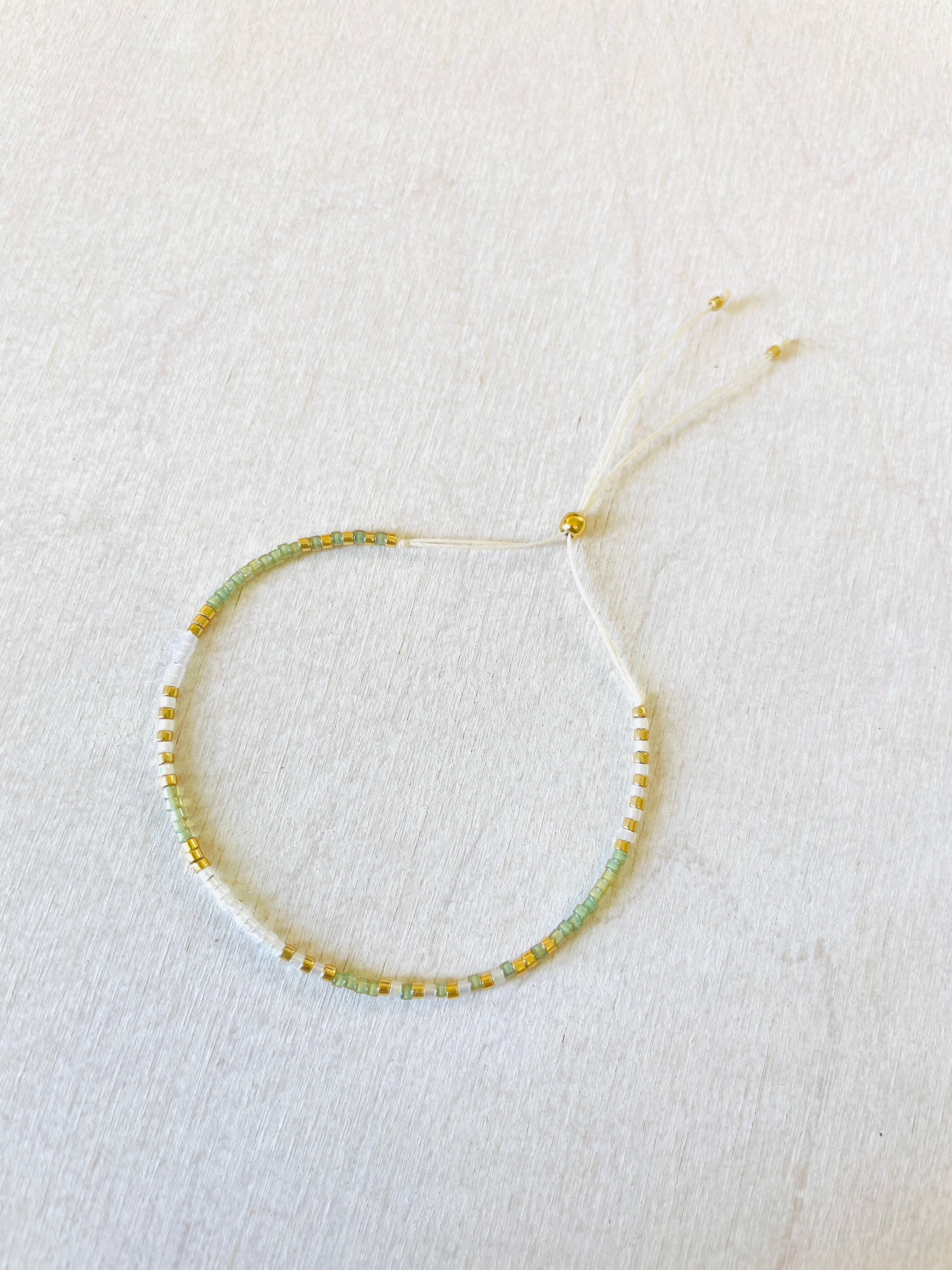 Atelline - Wholesale Beaded Bracelet - Adjustable Miyuki Pearl Bracelet in Nylon, Rocaille3