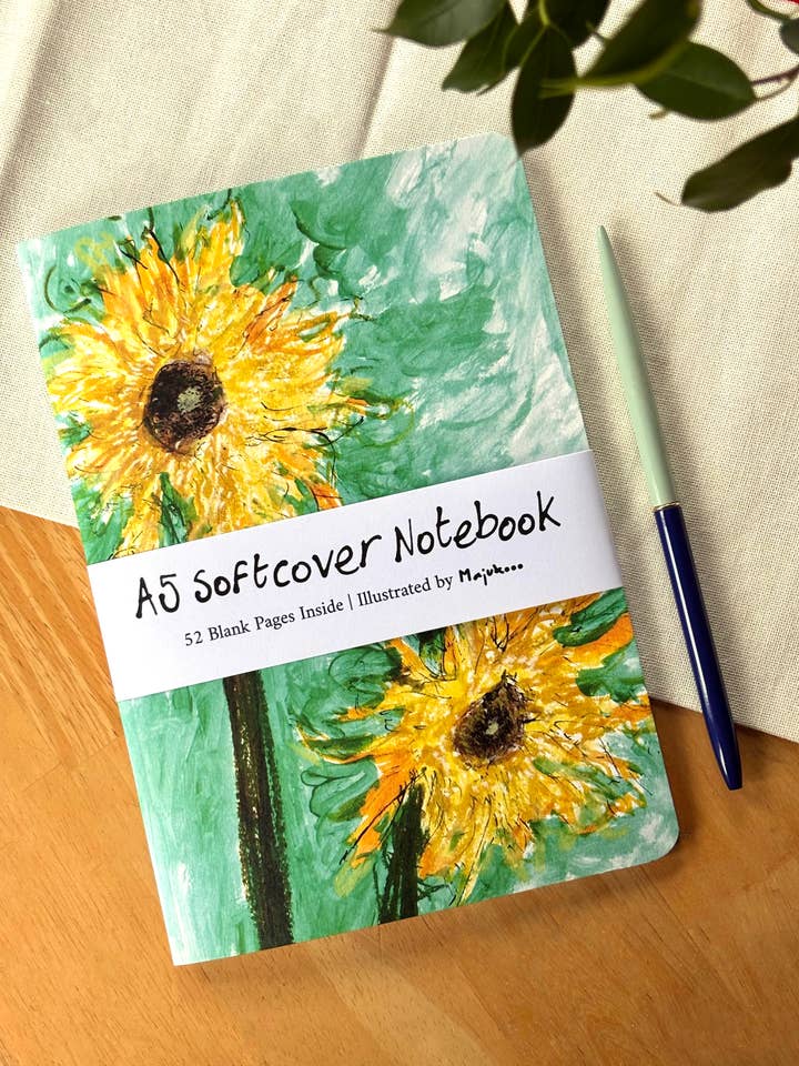 Sunflowers A5 Softcover Notebook for wholesale by Majukooo