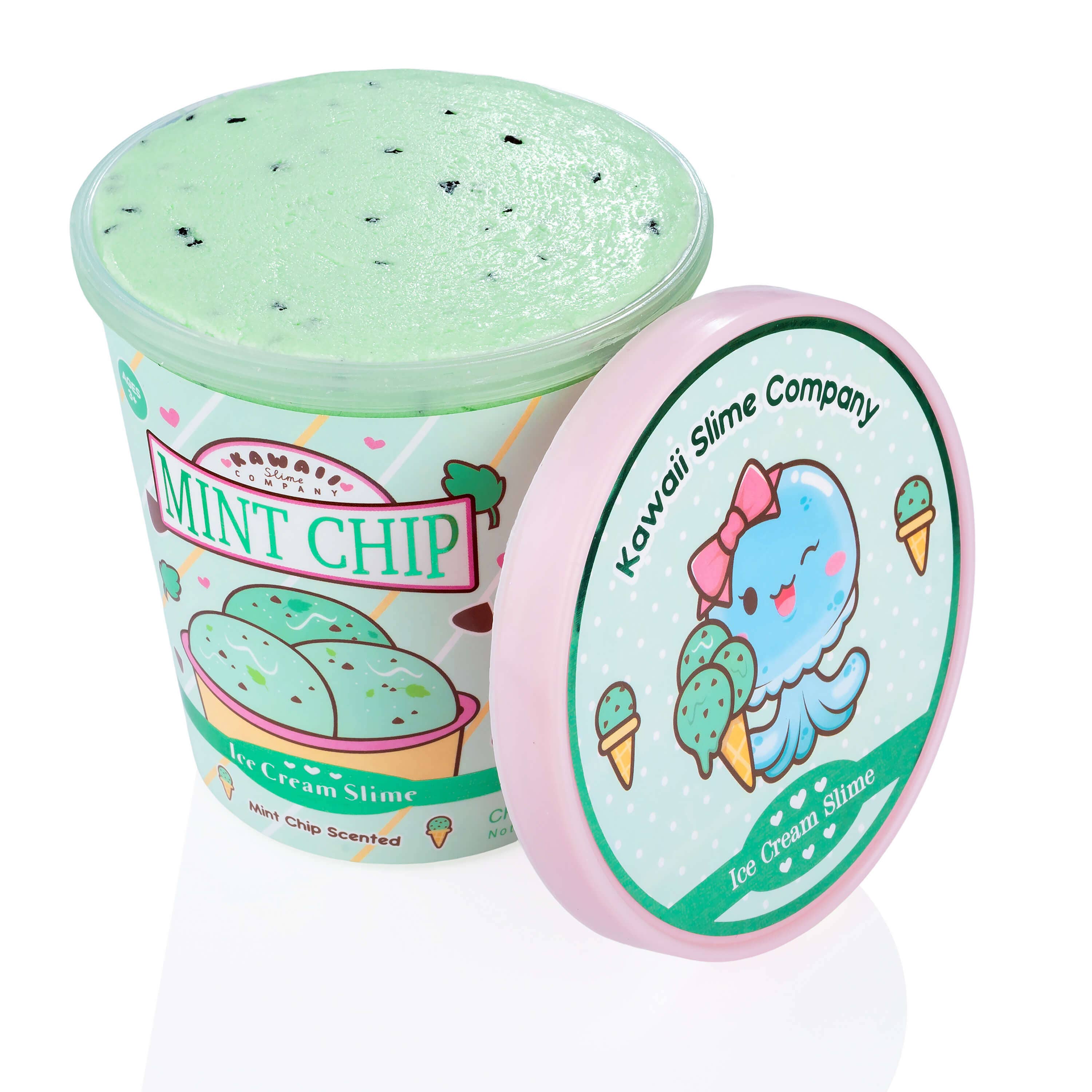 Kawaii Slime Company - Wholesale Putty/Slime - Kids - Mint Chip Scented Ice Cream Pint Slime (5pcs/case)6