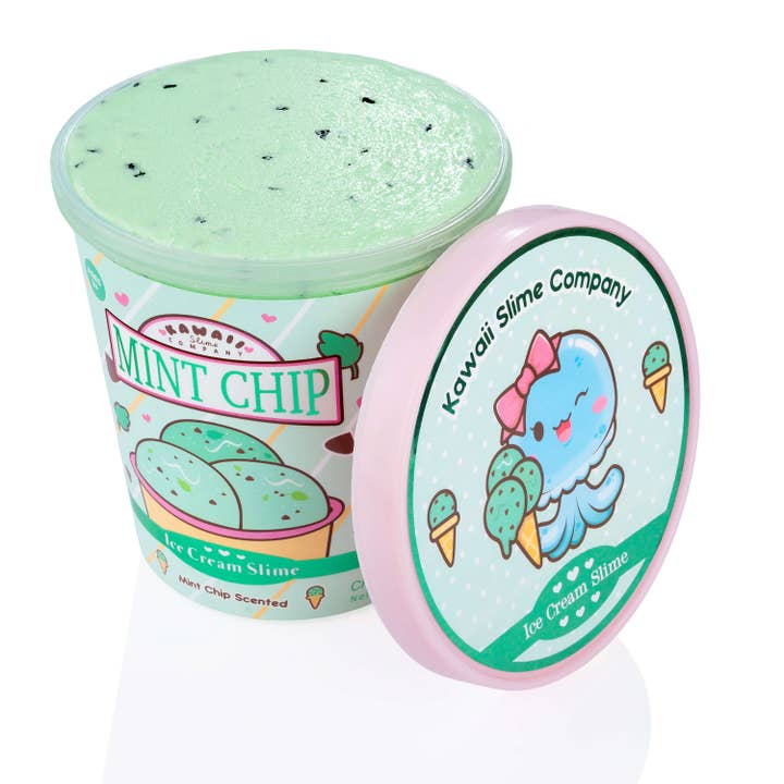 Kawaii Slime Company - Wholesale Putty/slime – Child - Mint Chip Scented Ice Cream Pint Slime (5pcs/case)6