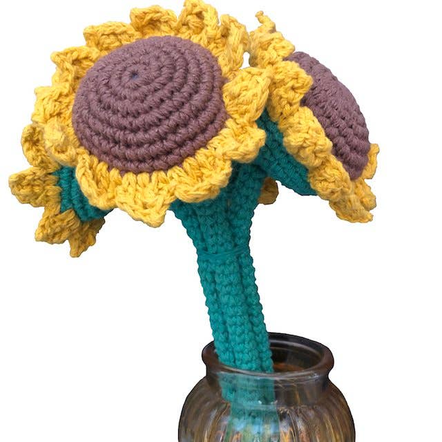 bouquet de tournesol - crochet à la main en coton biologique pour la vente par Luna-Leena - handmade in Nepal