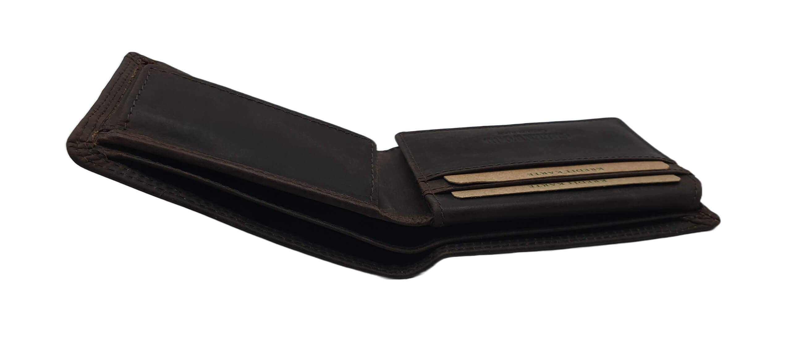 Greenwood - Vendita all'ingrosso Portafoglio - Unisex - Portafoglio piccolo in pelle con protezione RFID, tasche per carte e monete Silas11